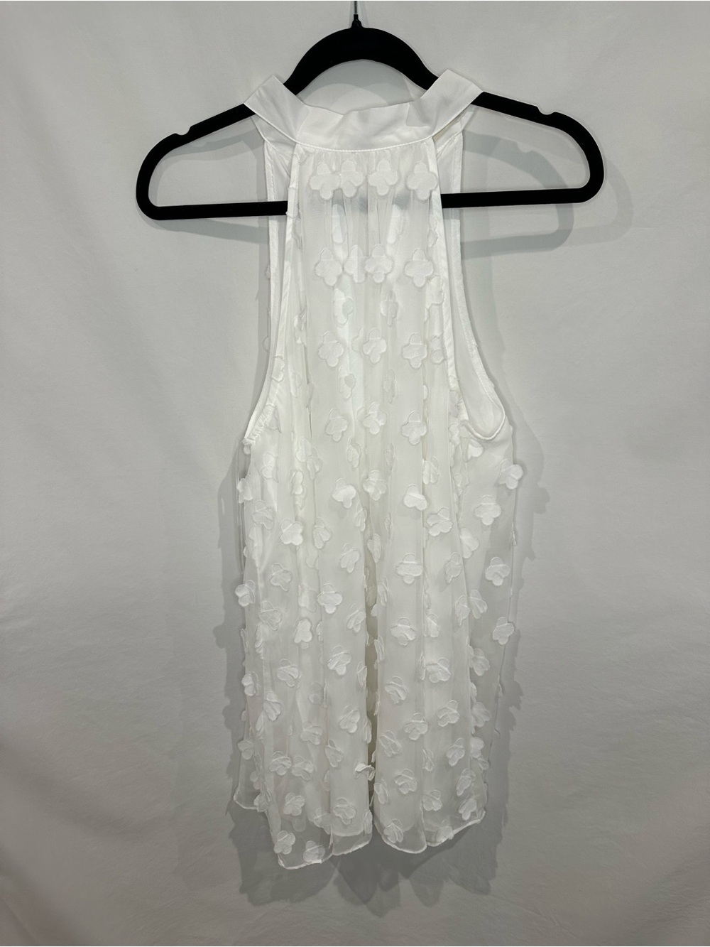 White Textured Halter Mini Dress